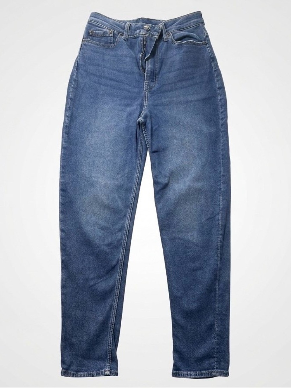 H&M Divided Medium Wash High-Waisted Mom Jeans - Size 4 (EUR 36)